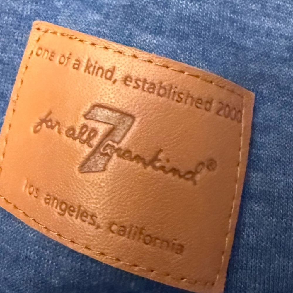 7 For All Mankind Two-Tone Blue Kids Hoodie - Picture 4 of 5